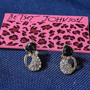 Betsey Johnson Cat Stud Earrings